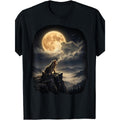 Frog Howling at The Moon Retro Wildlife Meme T-Shirt, Funny product image 1