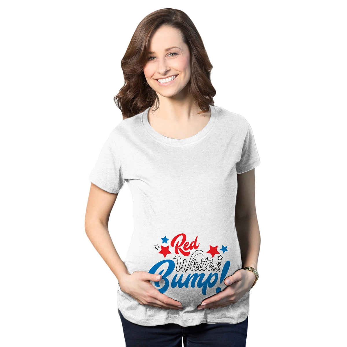 Red White And Bump Maternity T Shirt product image 1