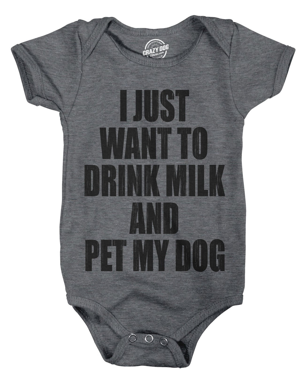 I Just Want To Drink Milk And Pet My Dog Baby Bodysuit