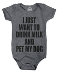 I Just Want To Drink Milk And Pet My Dog Baby Bodysuit