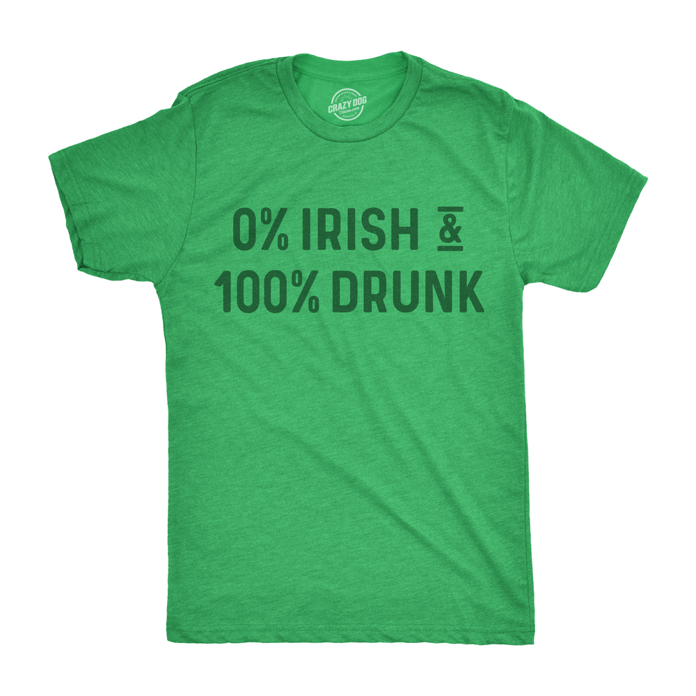 0% Irish 100% Drunk Men's T Shirt product image 1