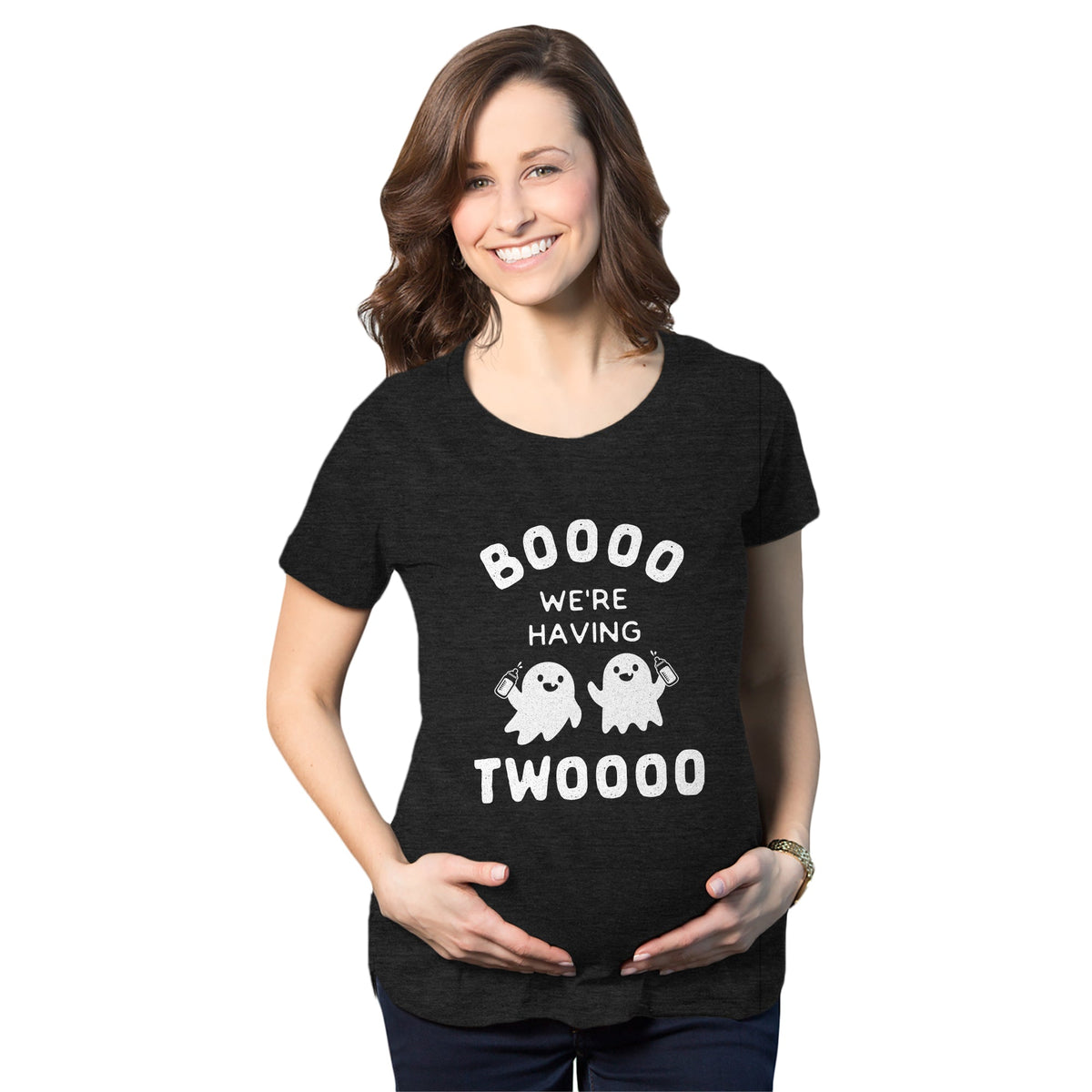Booo We're Having Twooo Maternity T Shirt product image 1