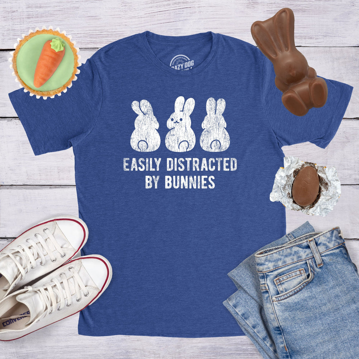 Easily Distracted By Bunnies Men's T Shirt product image 2