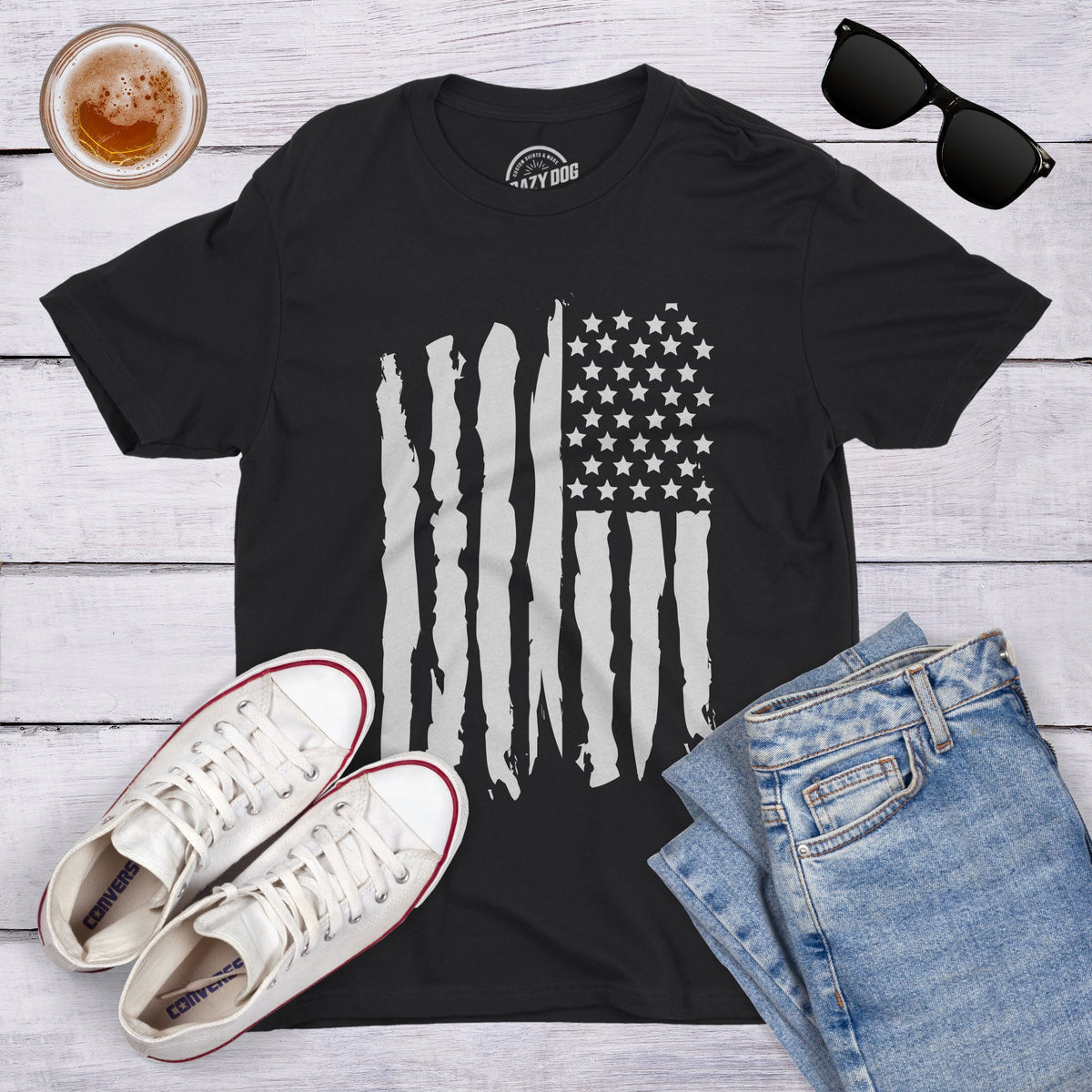 Vertical Grunge Flag Men's T Shirt product image 2