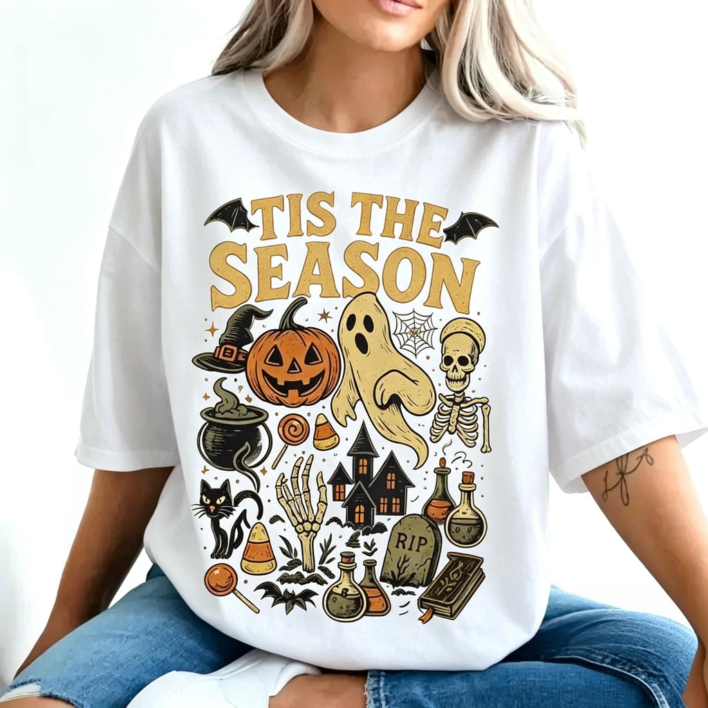 Pumpkin Ghost Graphic Tee, Tis' the Season Halloween Shirt product image 2