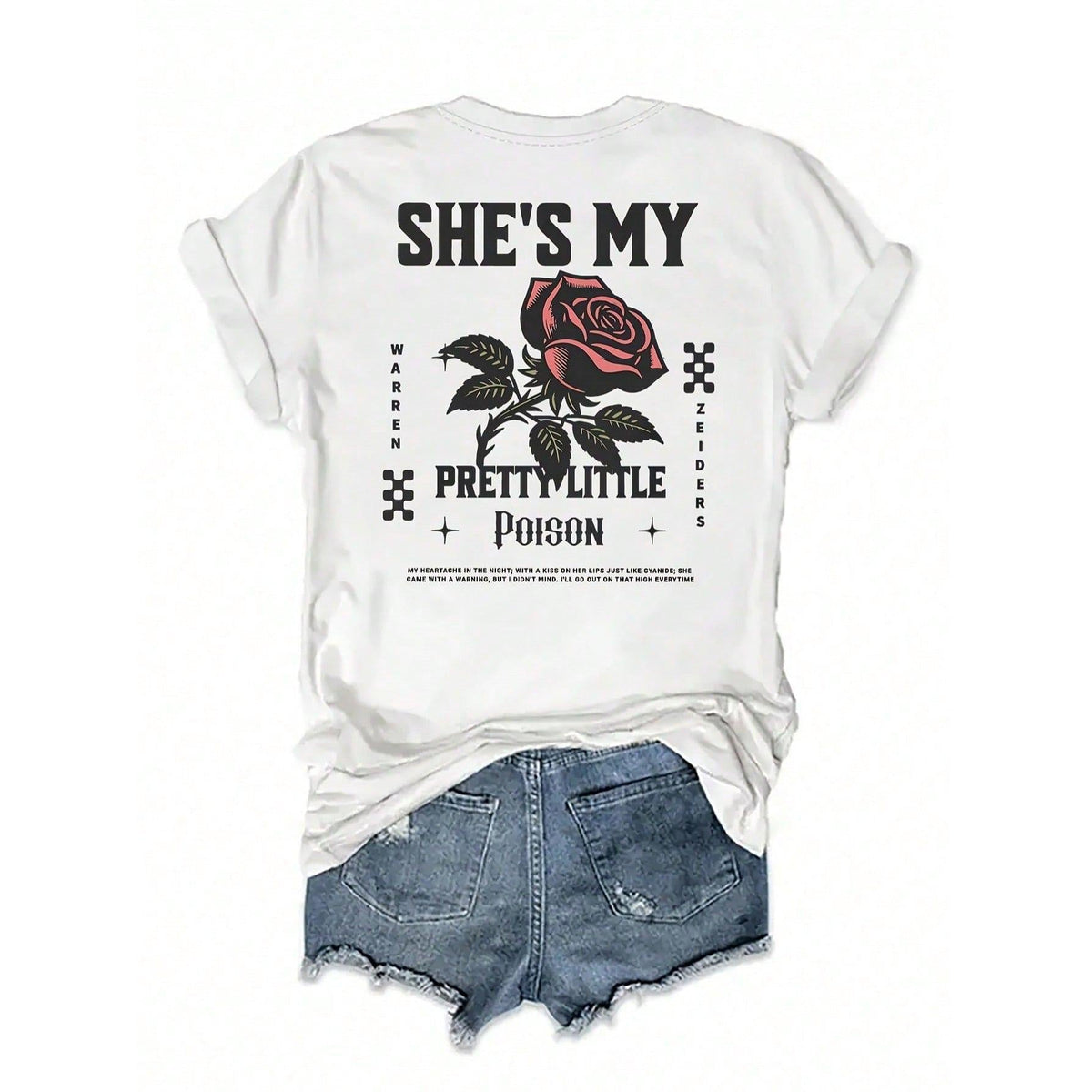 Women's Bohemian Rose Print T-Shirt - Short Sleeve Round product image 2