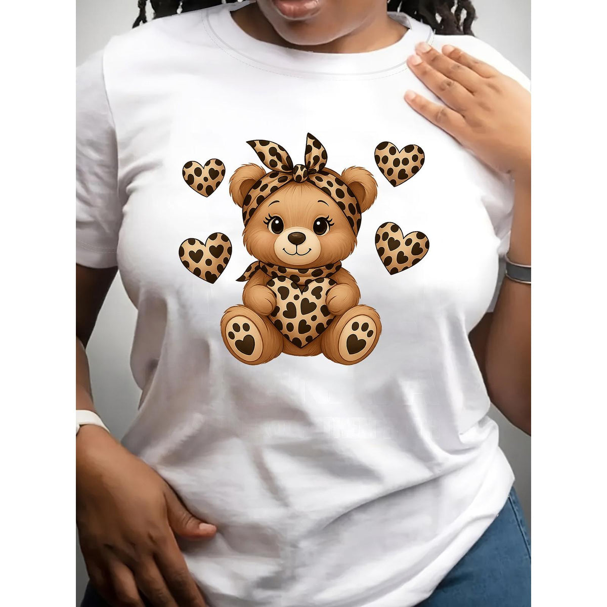 Leopard Print Little Bear Cute Animal Graphic Tee Kawaii product image 10
