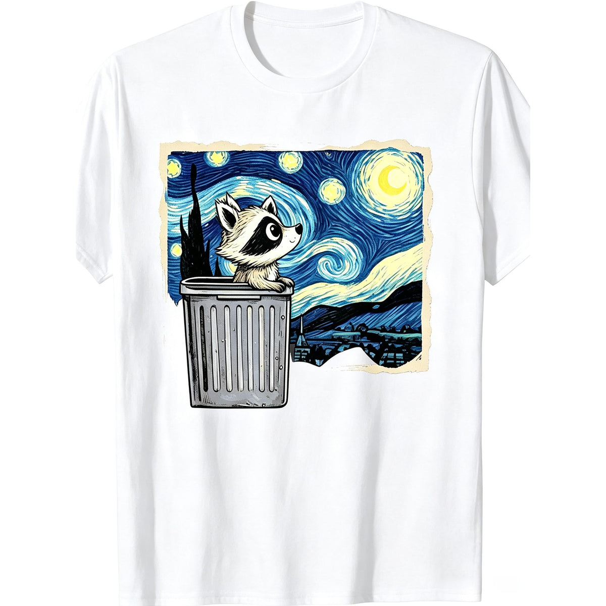 Cute Raccoon Starry Sky Panda T-Shirt product image 2