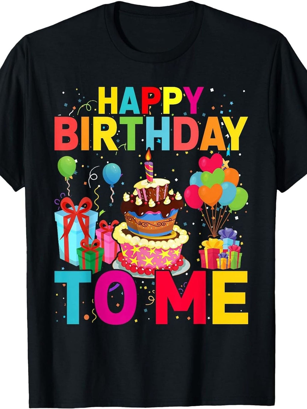 Happy Birthday To Me Colorful Confetti Cake Graphic Tee for product image 2
