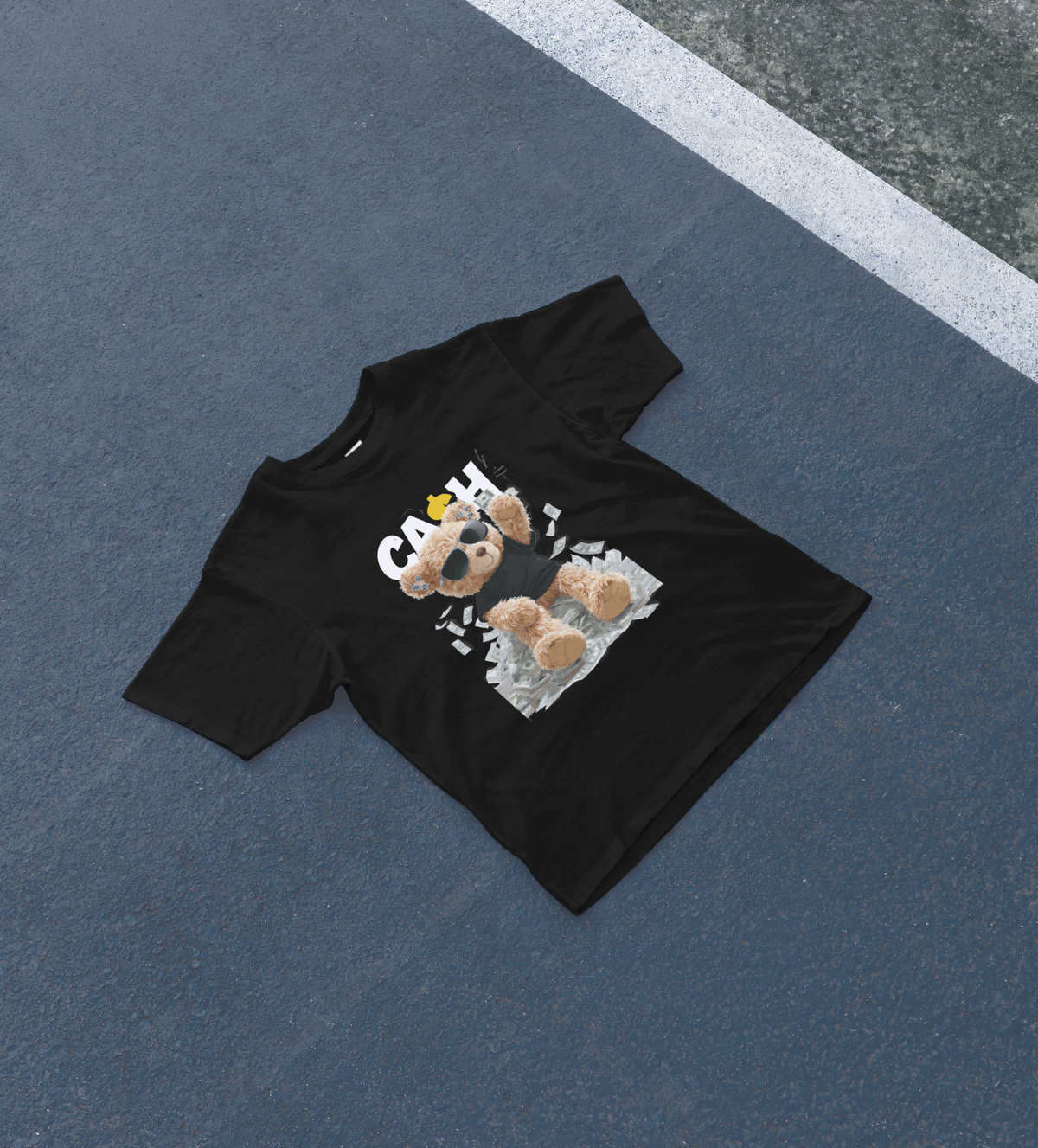 DIYANYONE Original "CASH KING" Teddy Bear Cotton Graphic product image 6