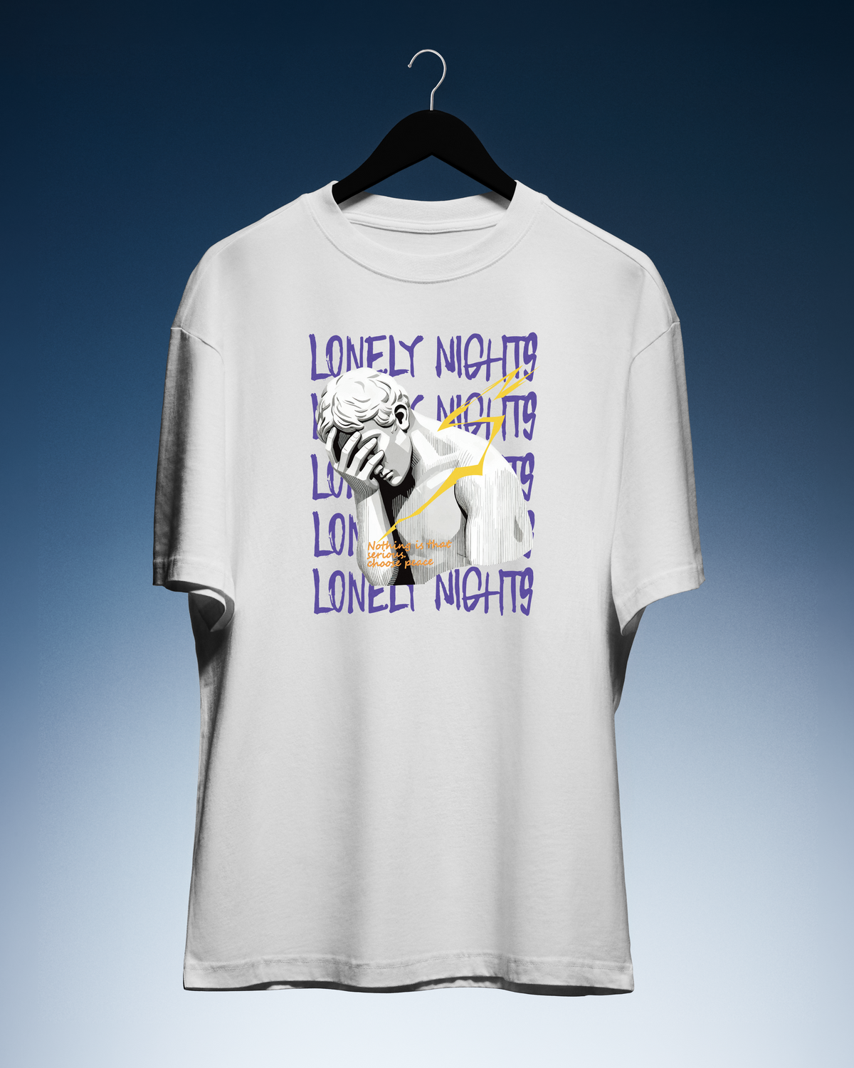 DIYANYONE Original Vaporwave Tee: Lonely Nights Choose Peace product image 4