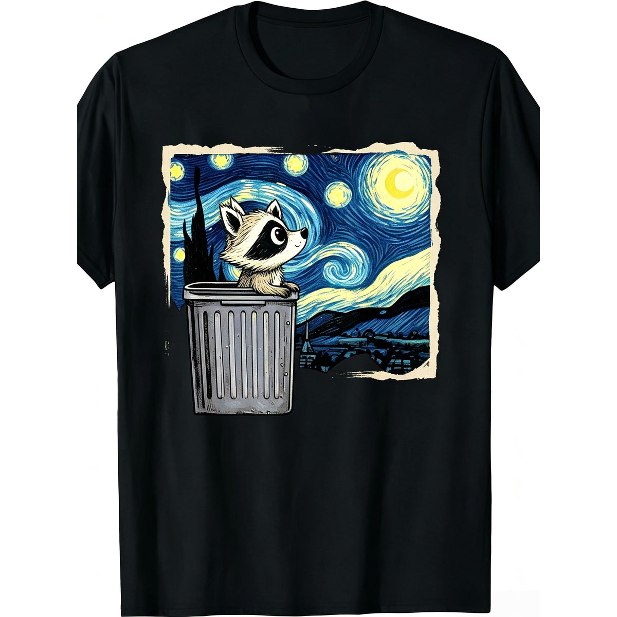 Cute Raccoon Starry Sky Panda T-Shirt product image 1