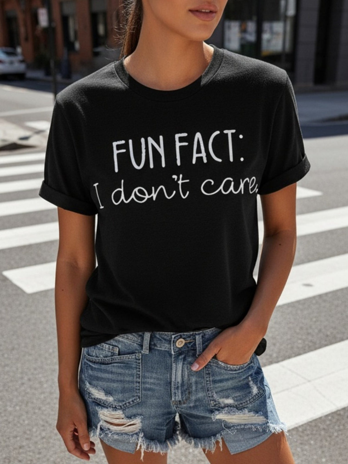 Fun Fact I Don't Care T-Shirt Sarcastic Rude Humor Tee product image 2
