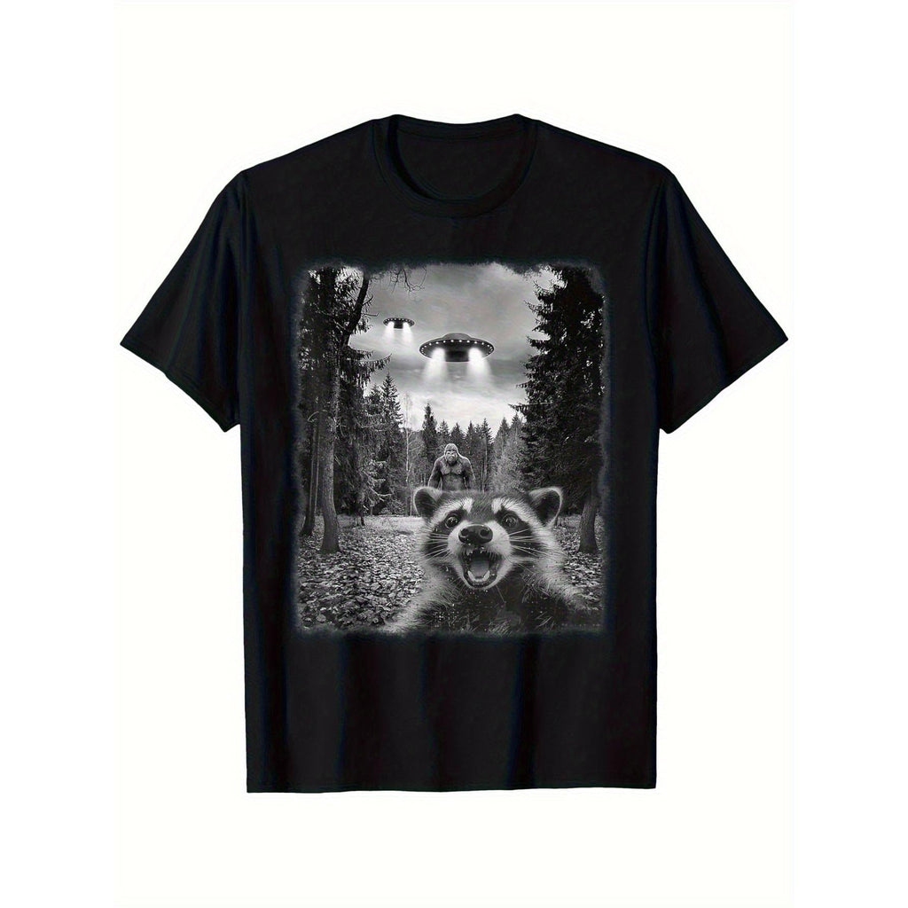Men'S Funny Sasquatch Raccoon Graphic T-Shirt - Casual product image 1