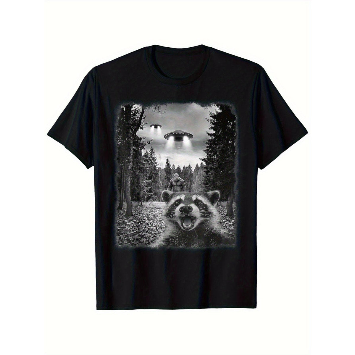 Men'S Funny Sasquatch Raccoon Graphic T-Shirt - Casual product image 1