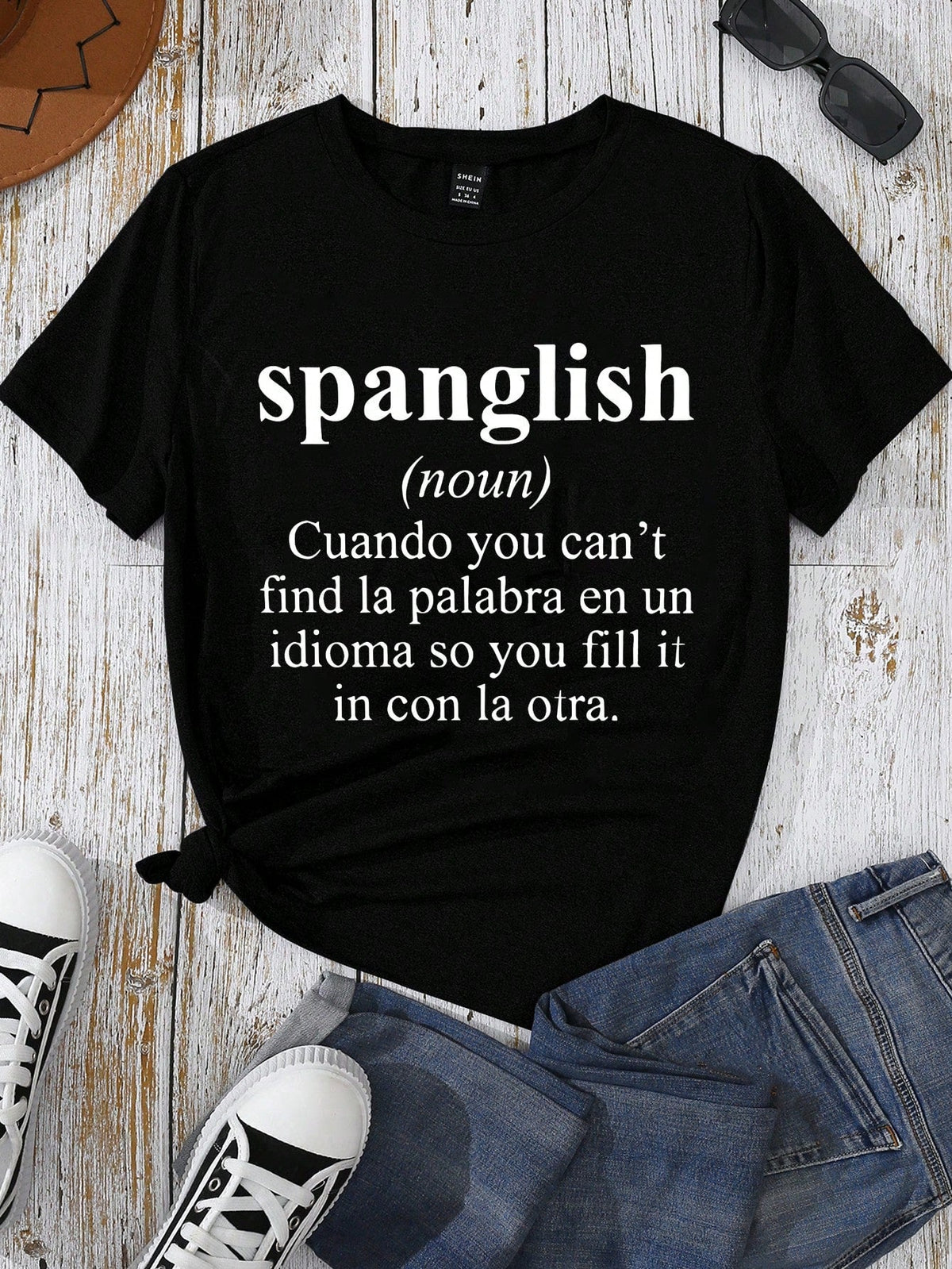 Women's Funny Spanglish Graphic T-Shirt, Bilingual Spanish product image 2