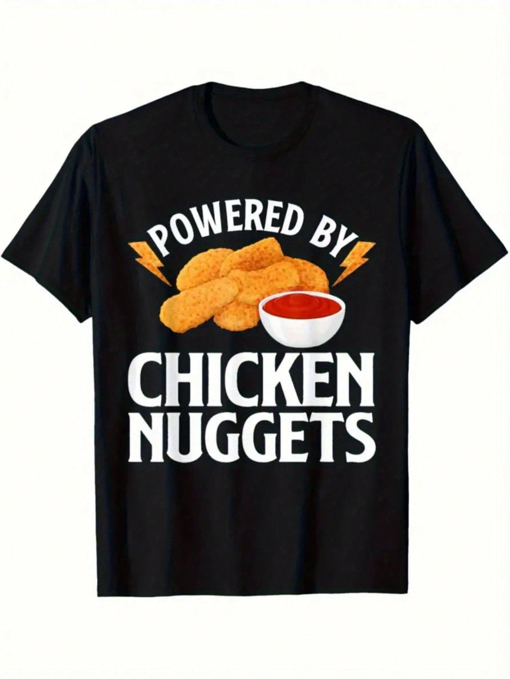 TShirt With The Words POWERED BY CHICKEN NUGGET, Round Neck product image 2