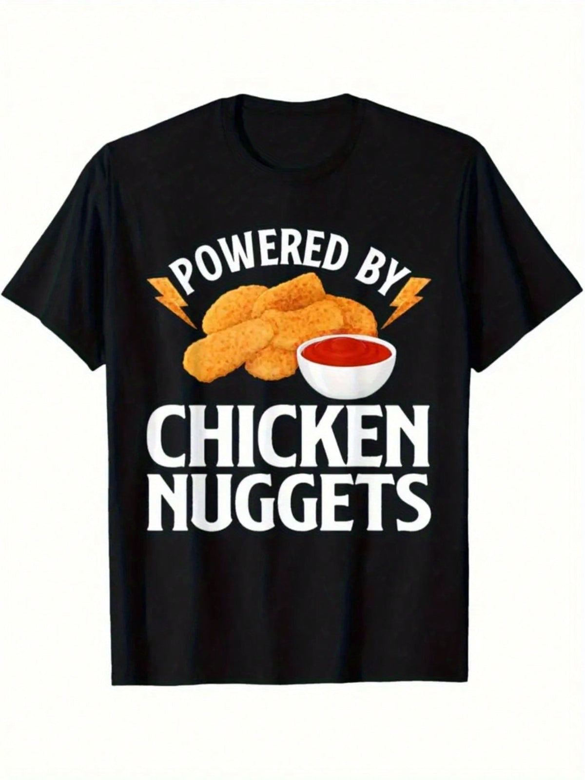 TShirt With The Words POWERED BY CHICKEN NUGGET, Round Neck product image 2