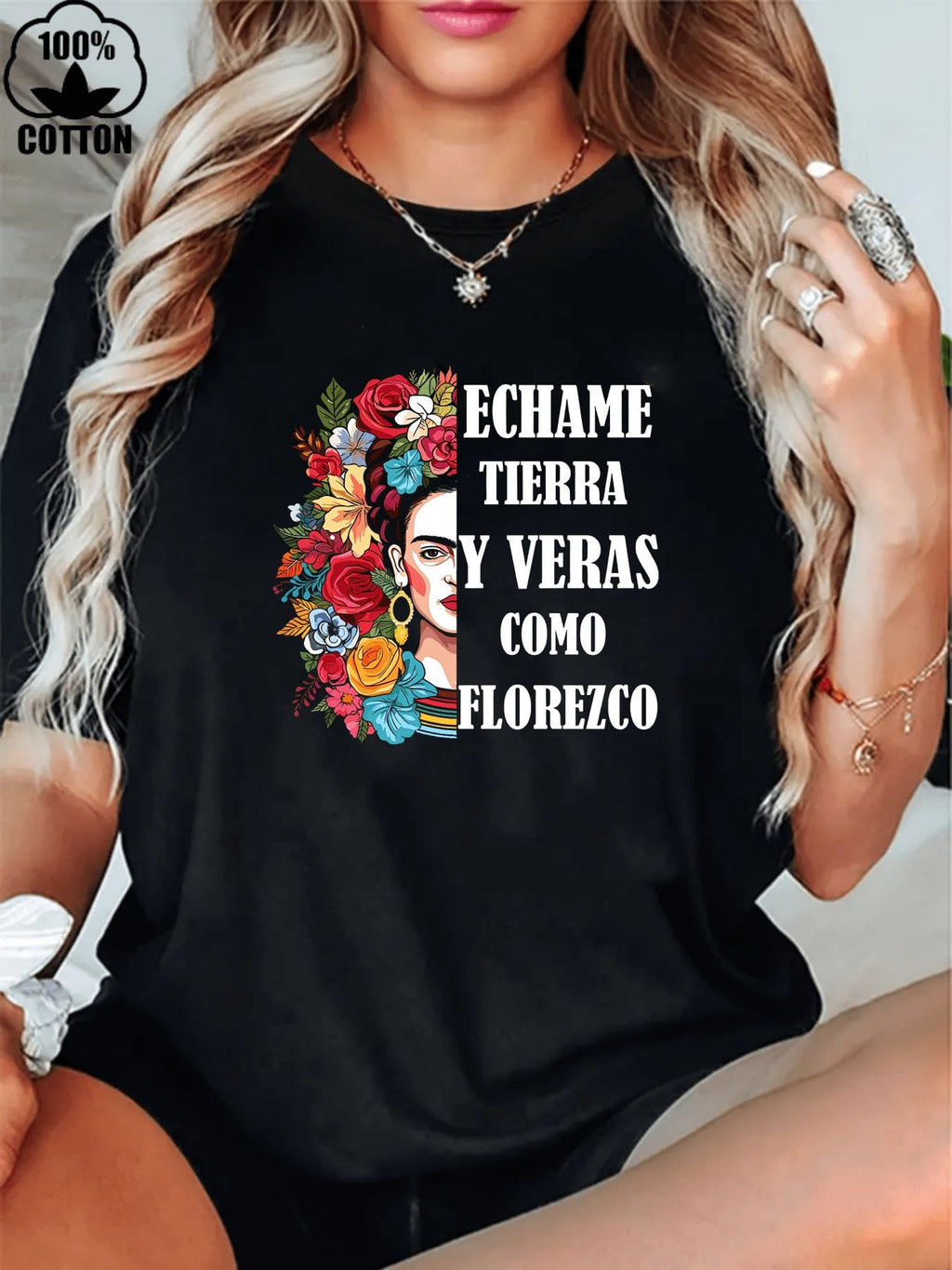 Women's Inspirational Spanish Graphic T-Shirt, Échame product image 2