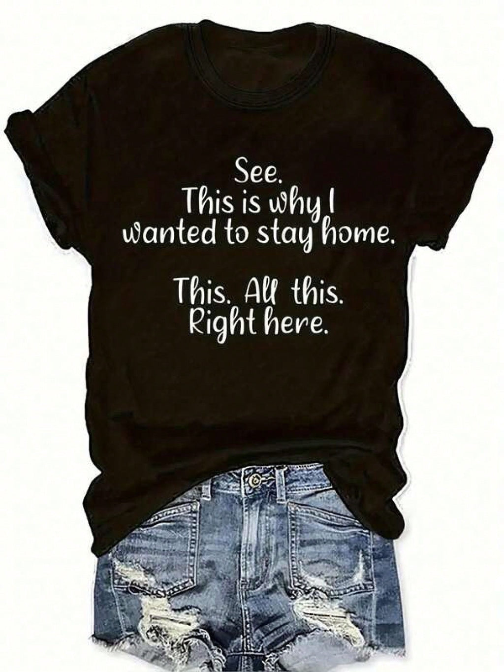 Graphic-Shirt Cotton Tees T-Shirt Women's Casual Round Neck product image 2