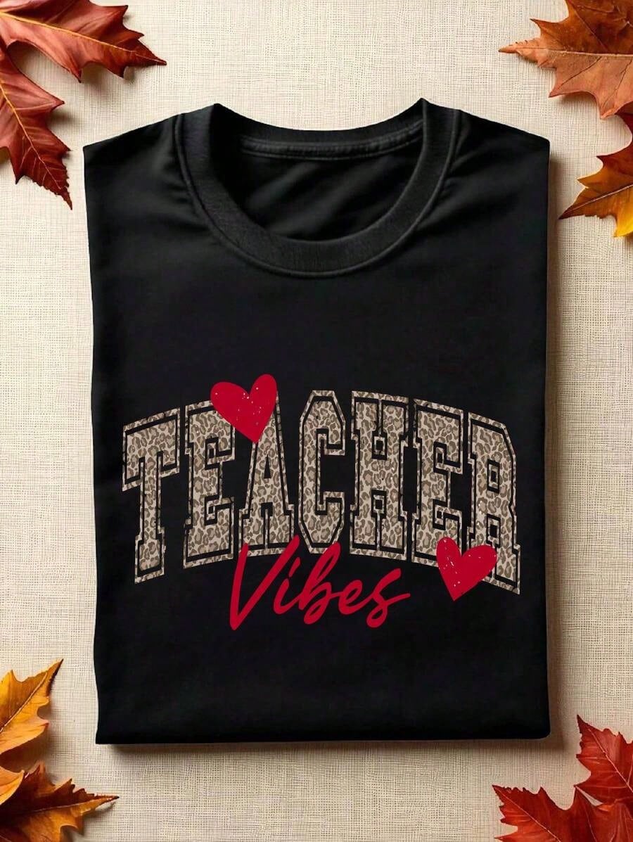Teacher Shirt, Leopard Print Vibes, Day T-Shirt product image 1