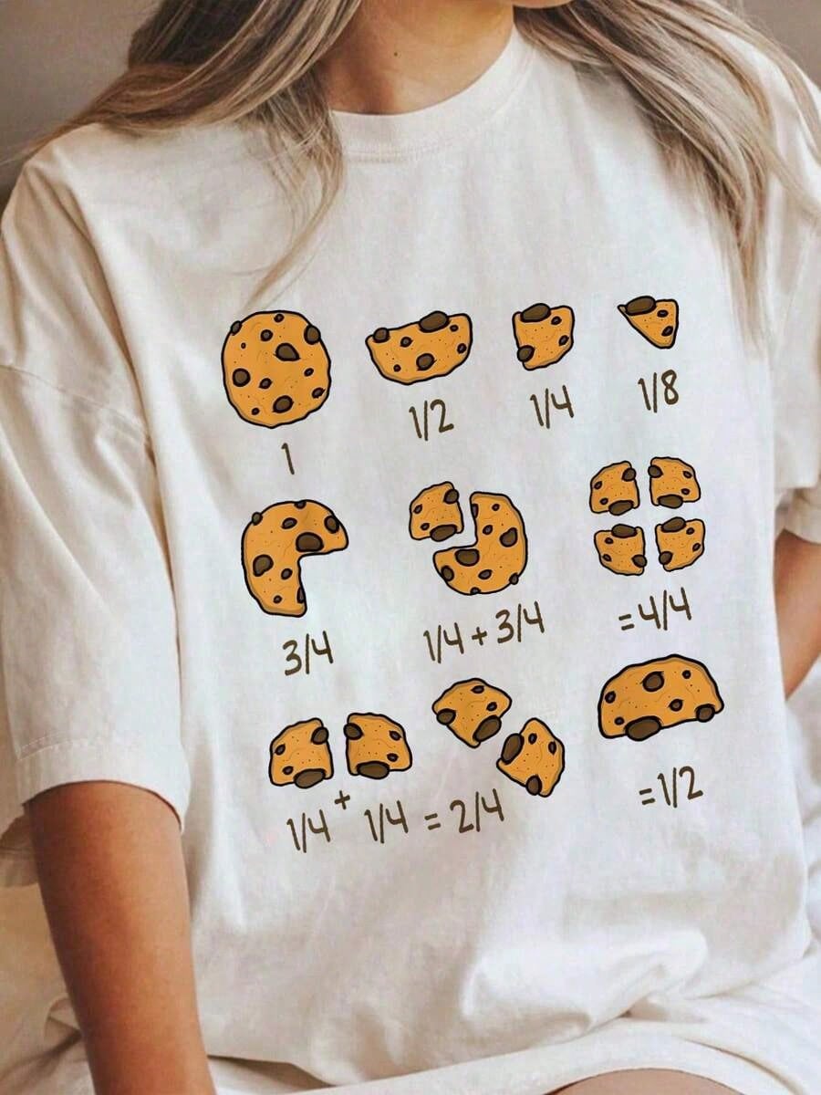 Cute Cookie Fraction Graphic T-Shirt for Teachers & product image 2
