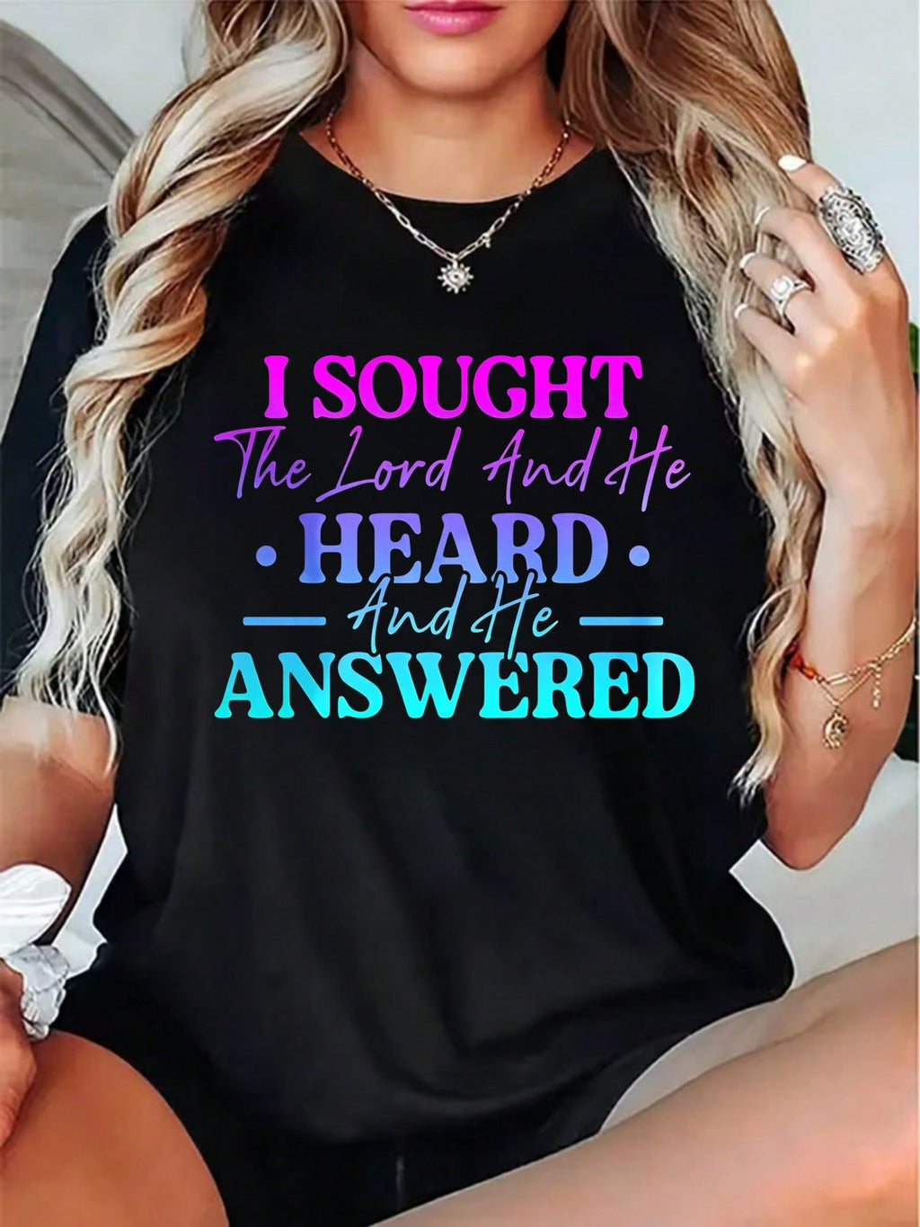 Religious Style Women's T-Shirt I Sought The Lord And He product image 2