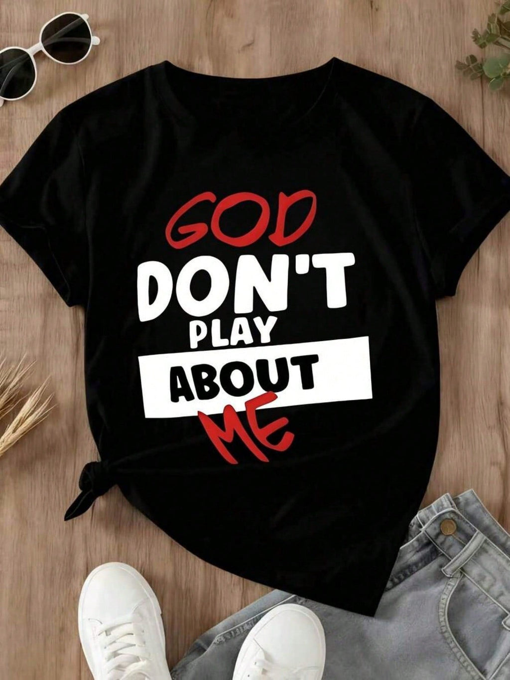 Women's T-Shirt, "God Doesn't Hurt Me," product image 2
