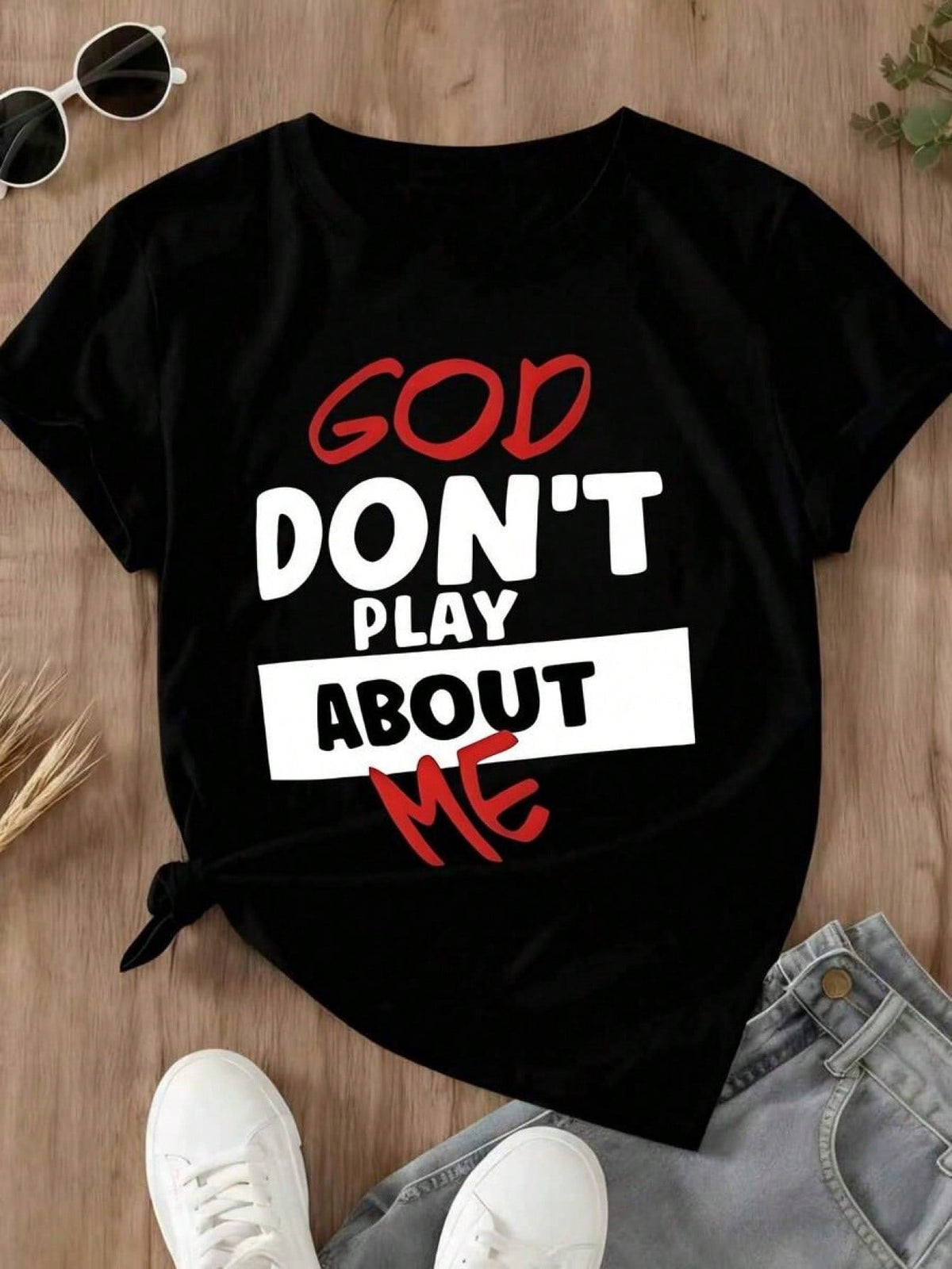 Women's T-Shirt, "God Doesn't Hurt Me," product image 2