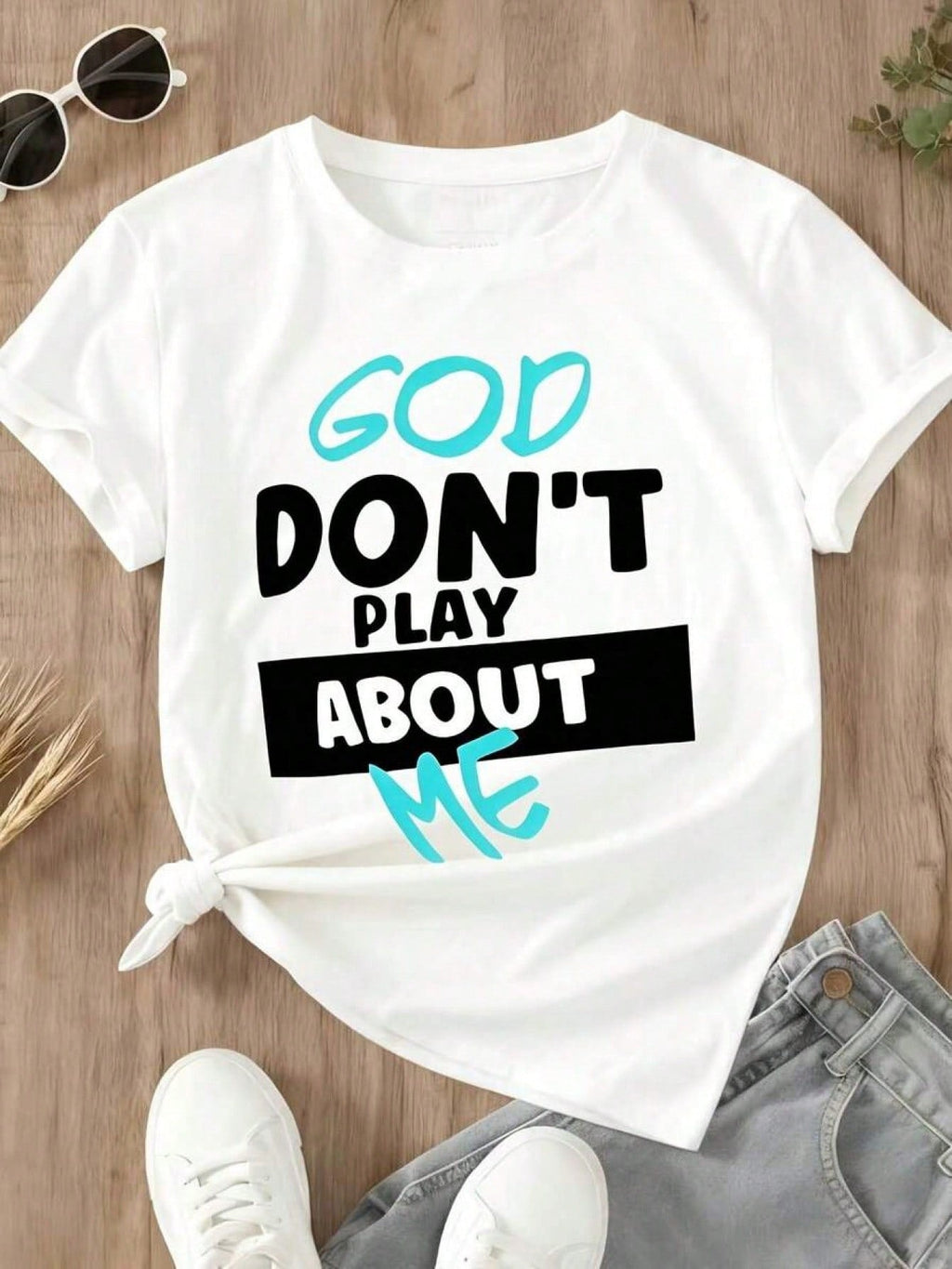 Women's T-Shirt, "God Doesn't Hurt Me," product image 3