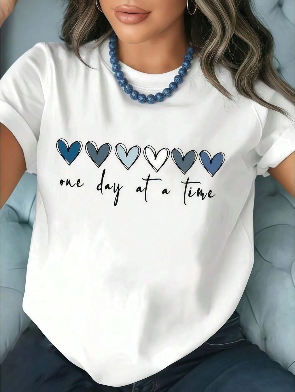 Valentine's Day Women's Clothing Heart Quote Print White product image 7