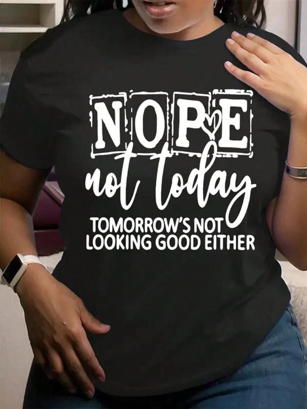 Women's Casual Crew Neck Short Sleeve T-Shirt With Creative product image 2