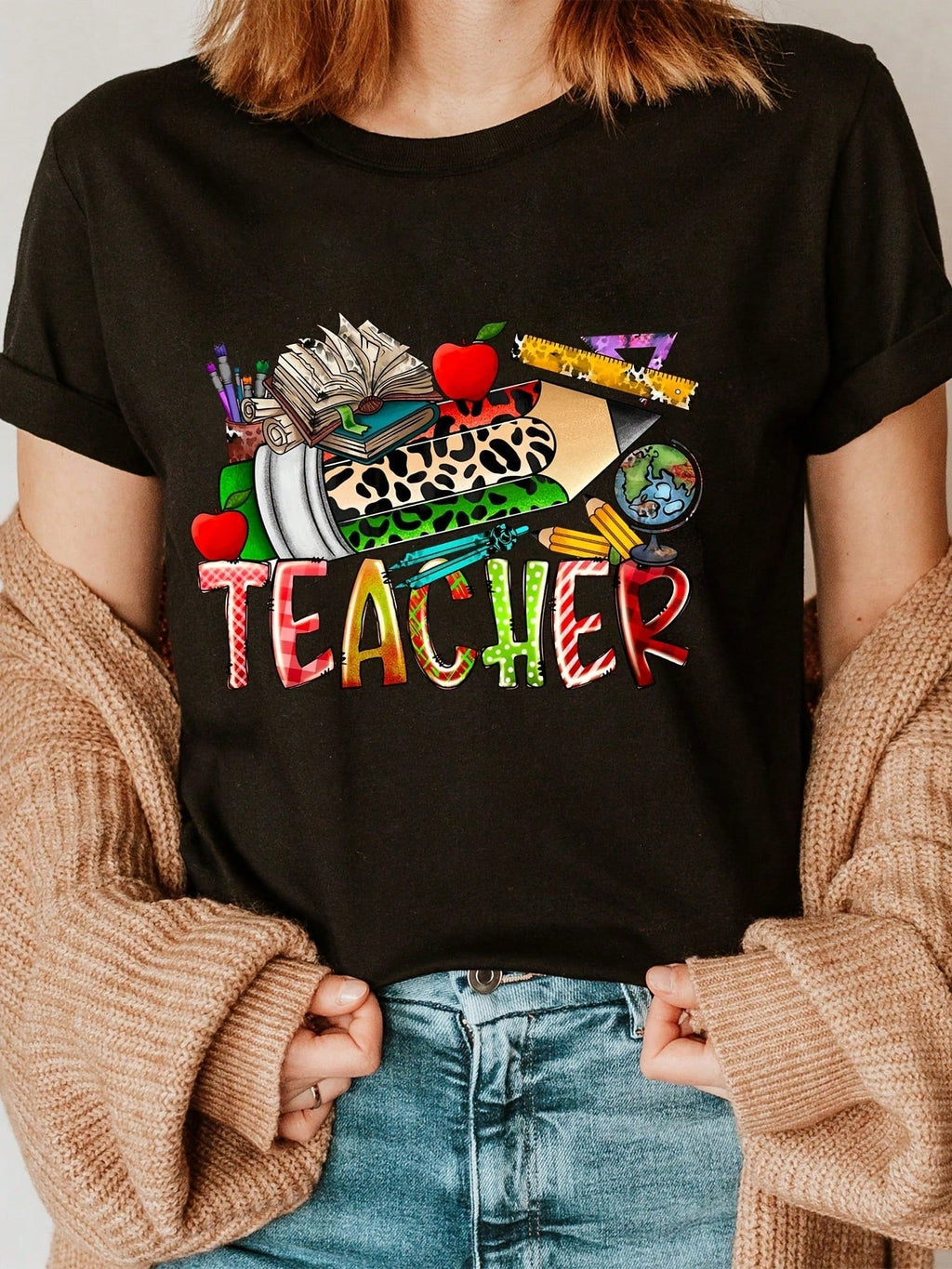 Teacher's Day Printed Round-Neck T-Shirt, Short-Sleeved product image 6