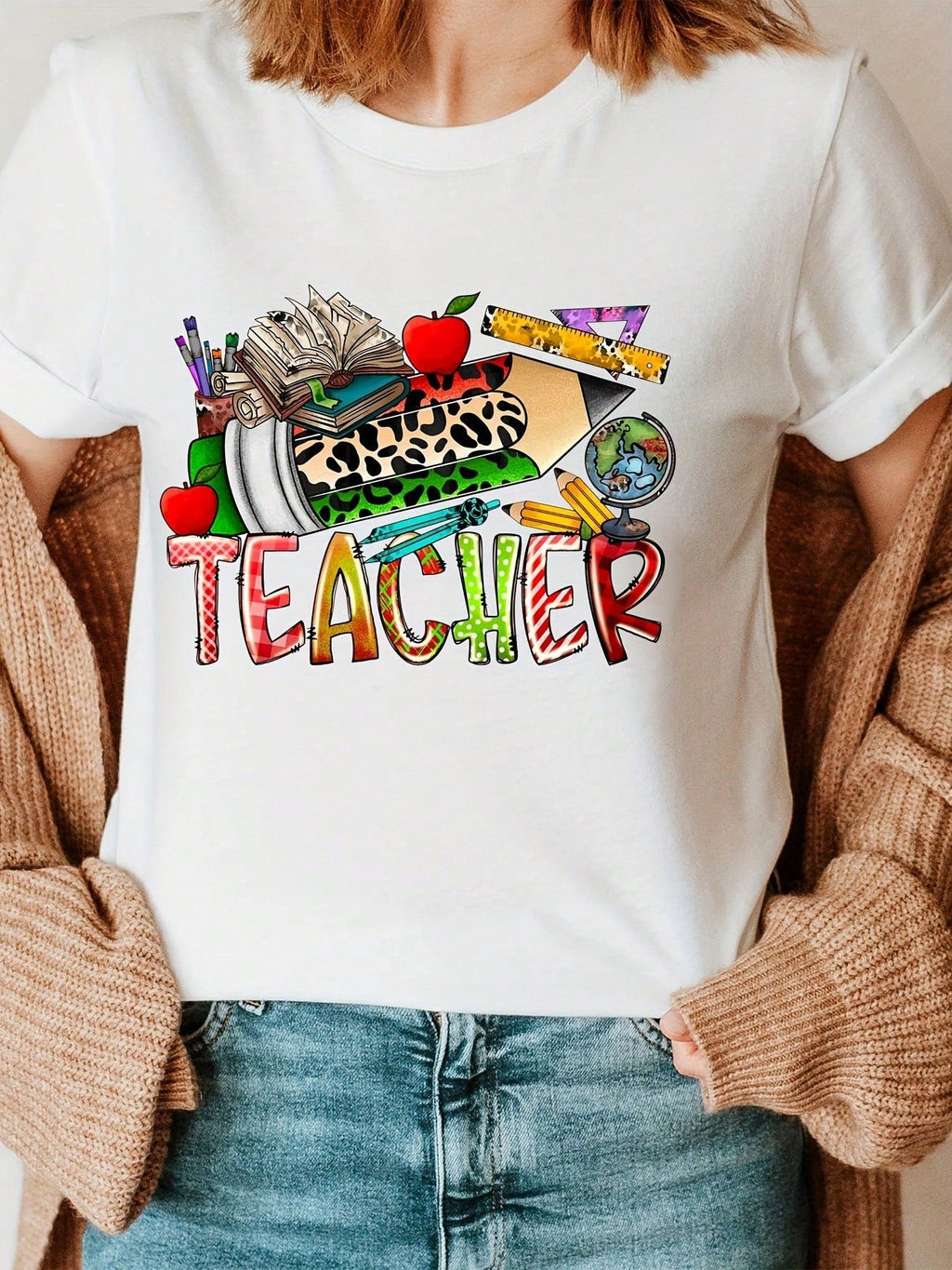 Teacher's Day Printed Round-Neck T-Shirt, Short-Sleeved product image 1