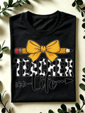 Teacher Life Shirt, Pencil Coquette Bow T-Shirt product image 1