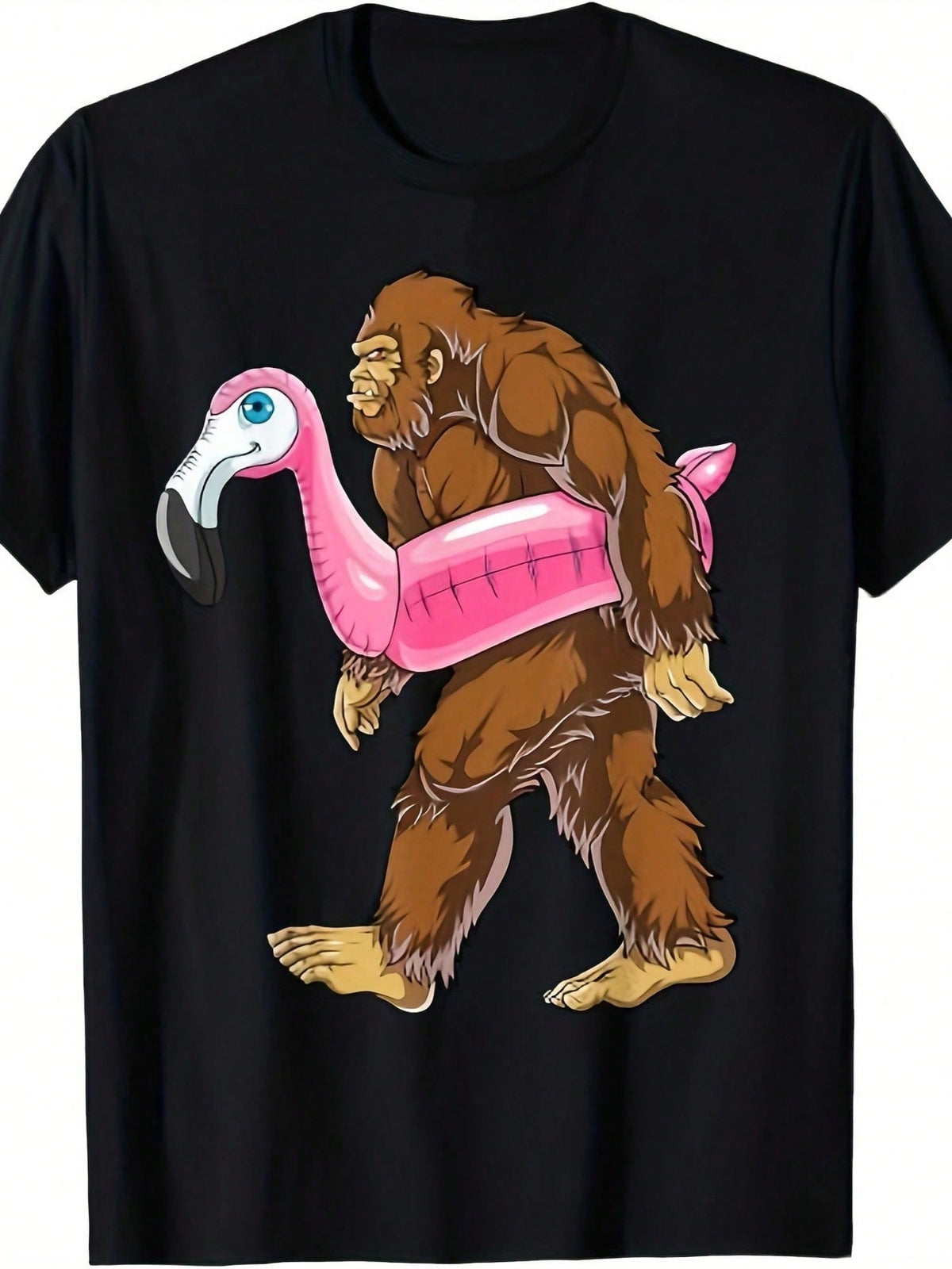 Pool Party Big Foot Flamingo Pattern T-Shirt, Men's Short product image 2