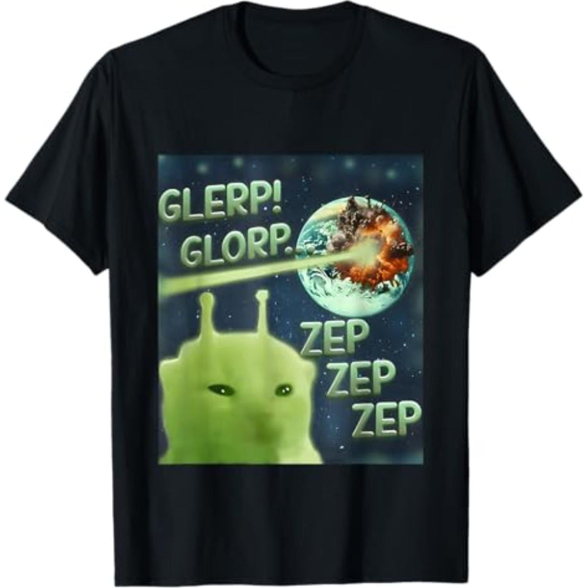 Glerp Glorp Funny Alien Cat Meme, Brainrot Tee, Costume product image 1