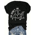 This Lady, My Dear, I Am The Aunt Pattern Women's Casual Short Sleeve Crew Neck T-Shirts