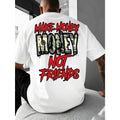 Men's Make Money Not Friends Slogan Graphic Tee Retro product image 1
