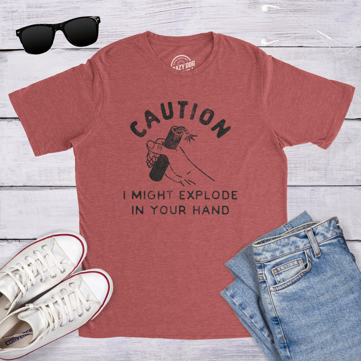 Caution I Might Explode In Your Hand Men's T Shirt product image 2