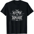 Allergic To Sunlight Shirt Funny Spooky Goth Black and product image 1
