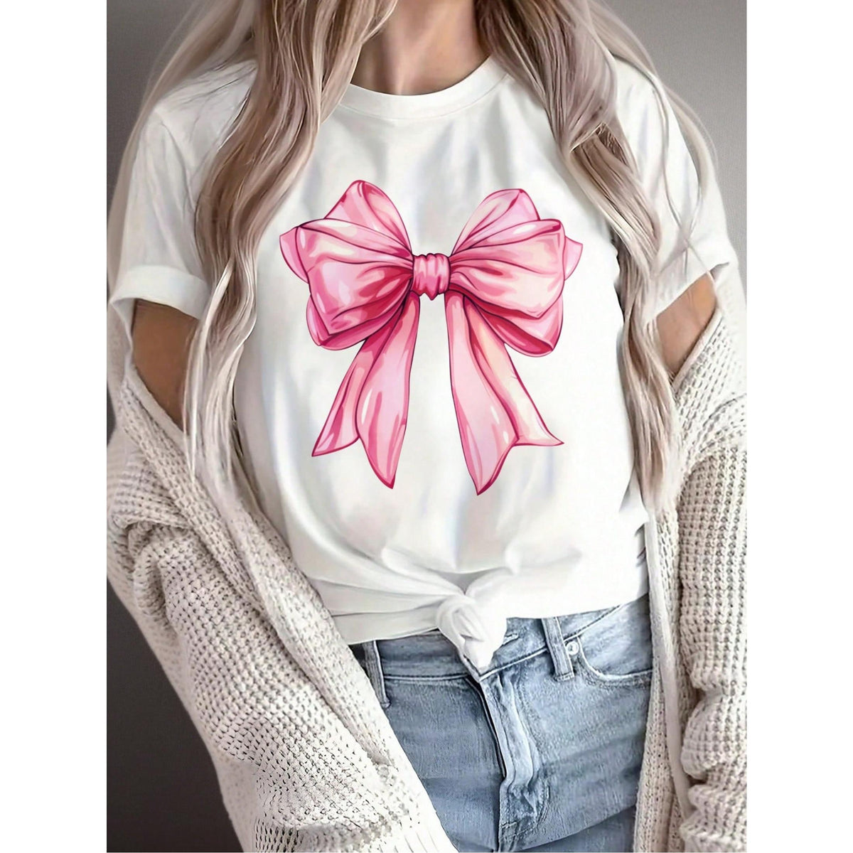 Women's Casual Short-Sleeve T-Shirt With An Elegant Pink product image 1
