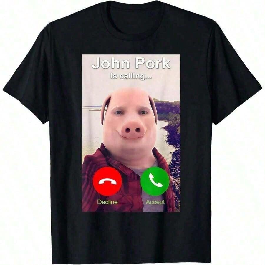 John Pork Is Calling Shirt Funny Men Women-Shirt Casual product image 1