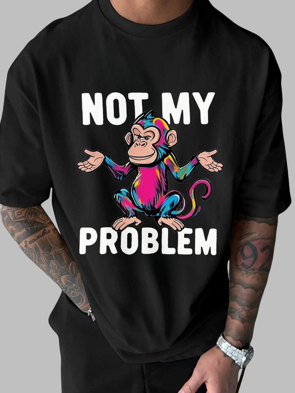Funny Not My Problem Monkey Graphic T-Shirt for Men product image 2