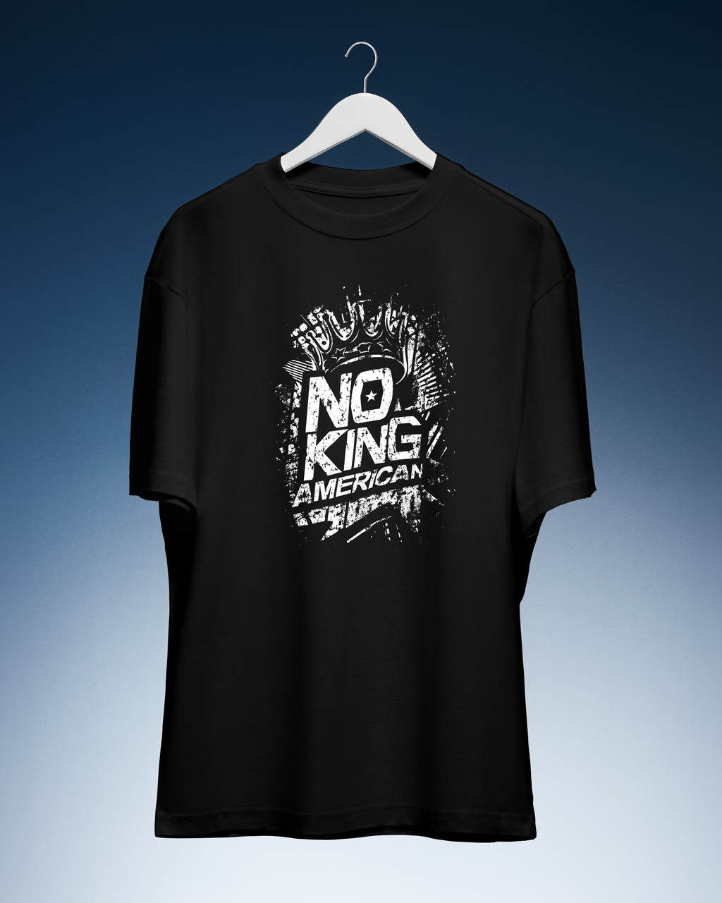 DIYANYONE Original "NO KING AMERICAN" Cotton T-Shirt product image 6
