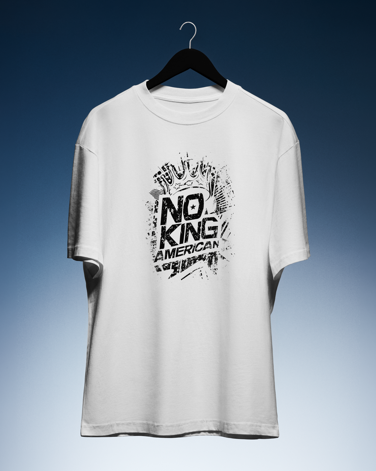 DIYANYONE Original "NO KING AMERICAN" Cotton T-Shirt product image 5