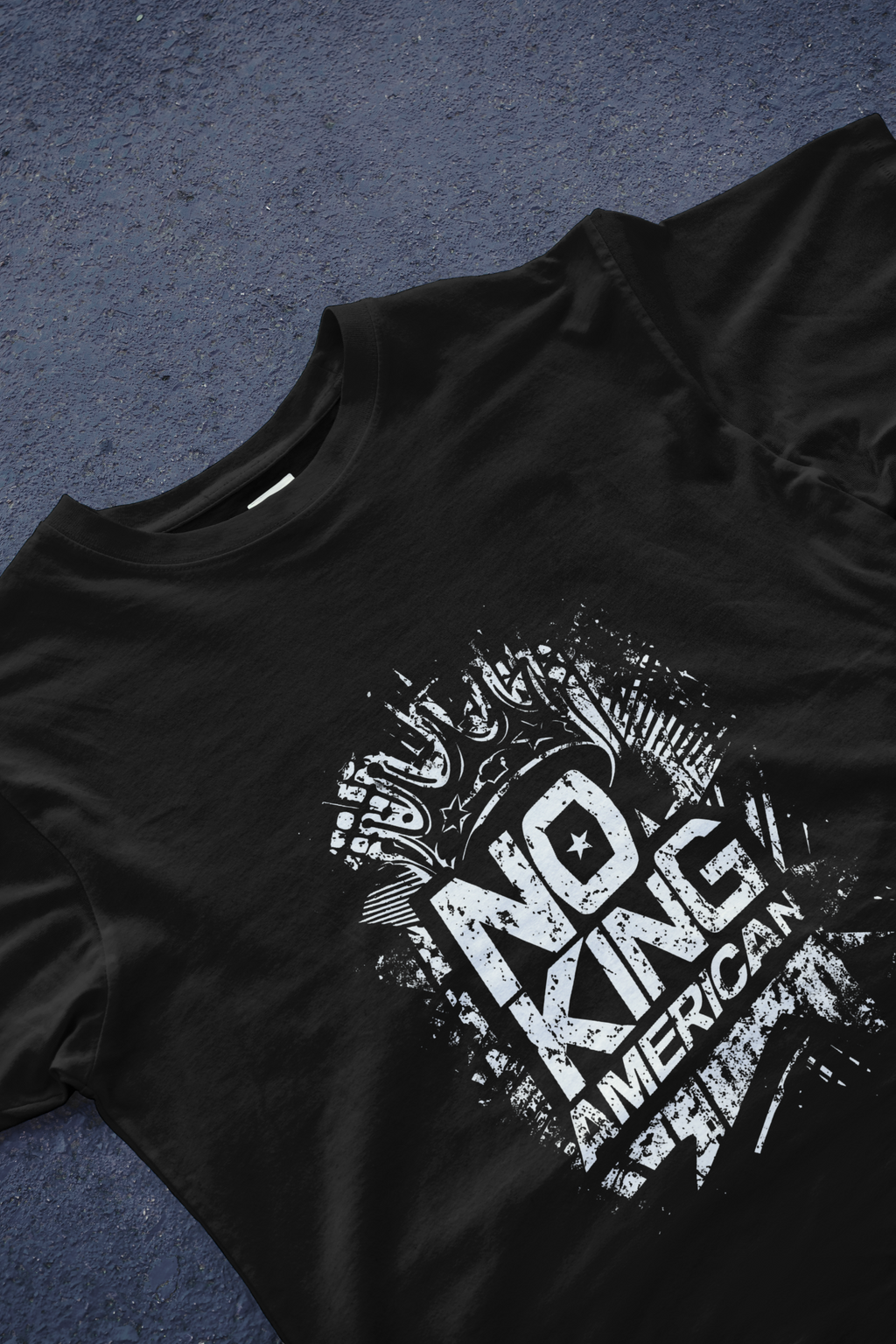 DIYANYONE Original "NO KING AMERICAN" Cotton T-Shirt product image 4