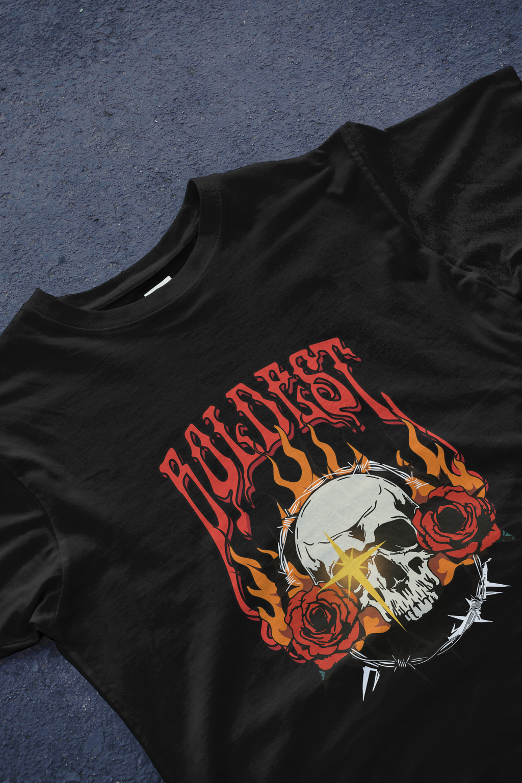 DIYANYONE Original Streetwear Tee: BOLDEST Skull and Flame product image 4