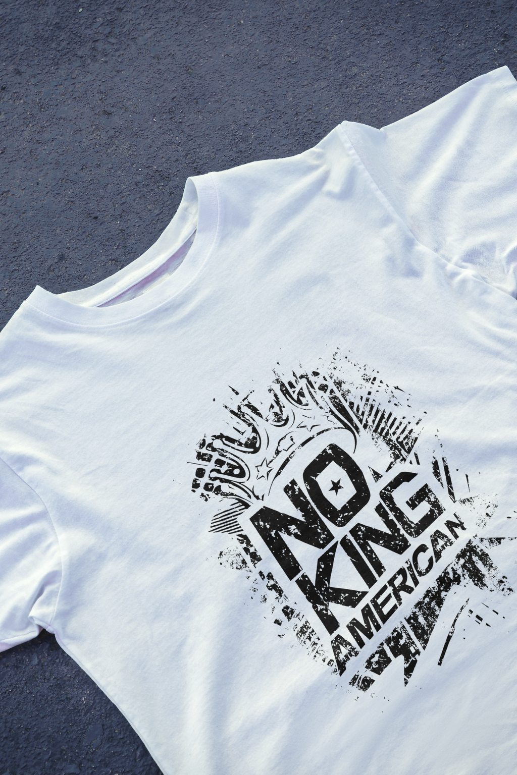 DIYANYONE Original "NO KING AMERICAN" Cotton T-Shirt product image 3