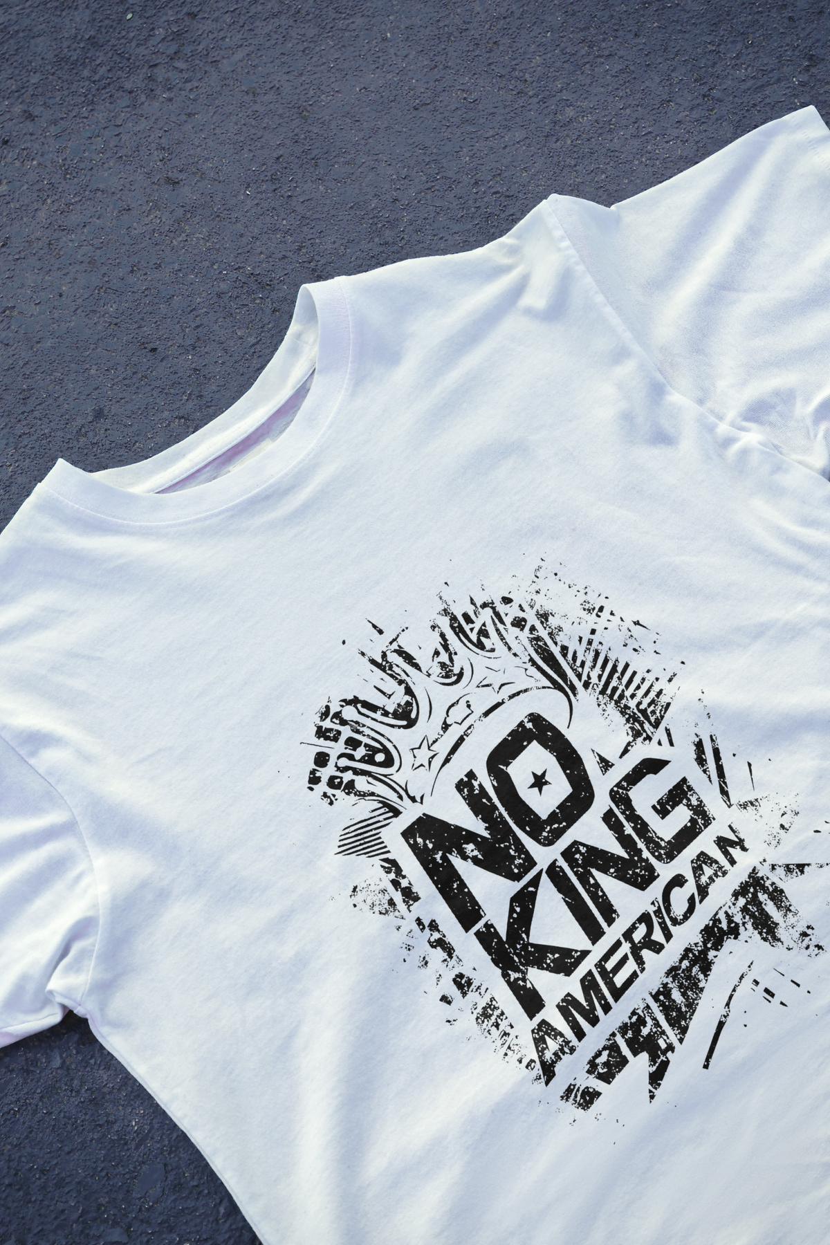 DIYANYONE Original "NO KING AMERICAN" Cotton T-Shirt product image 3